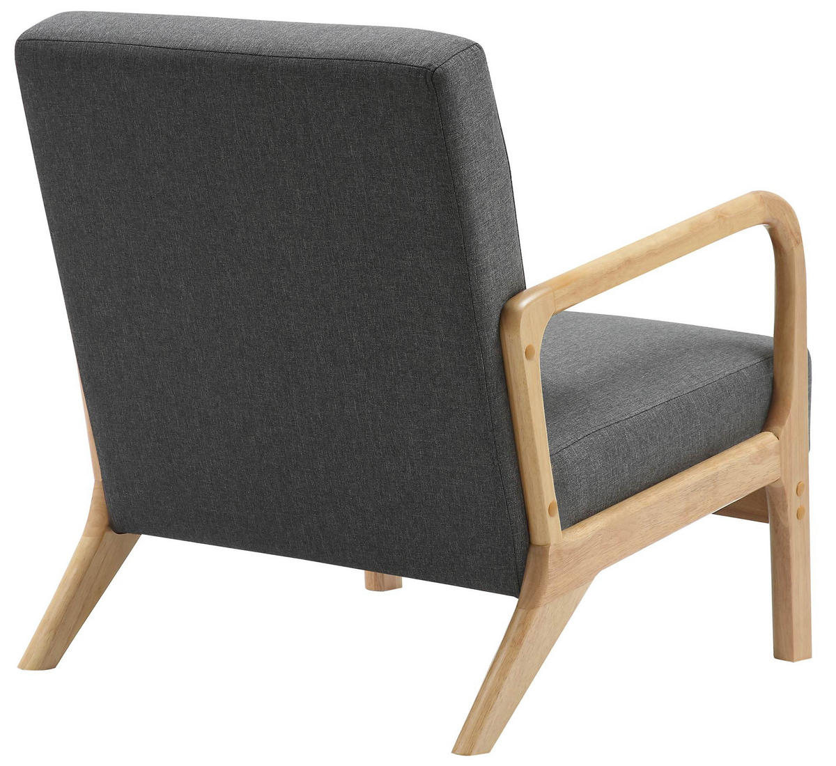 SESSEL Holz dunkelgrau - Eukalyptusholzfarben/Dunkelgrau, Holz/Textil (64/74/80cm) - CLP