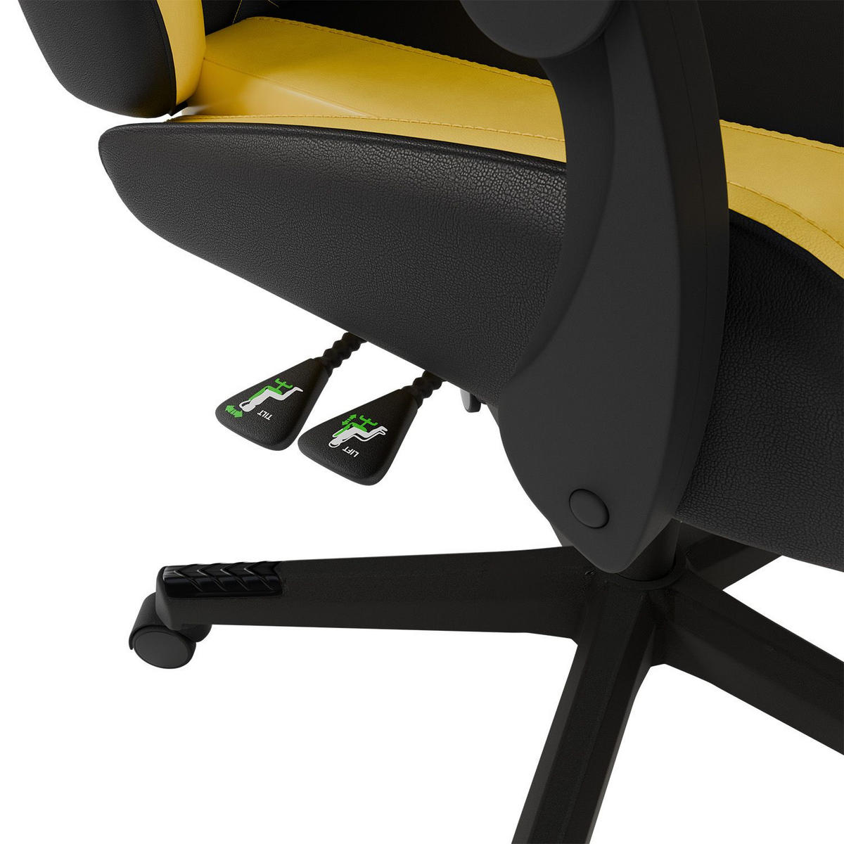 GAMINGSTUHL HyperSeat schwarz/gelb - Gelb, Kunststoff (63/131/121cm) - Juskys
