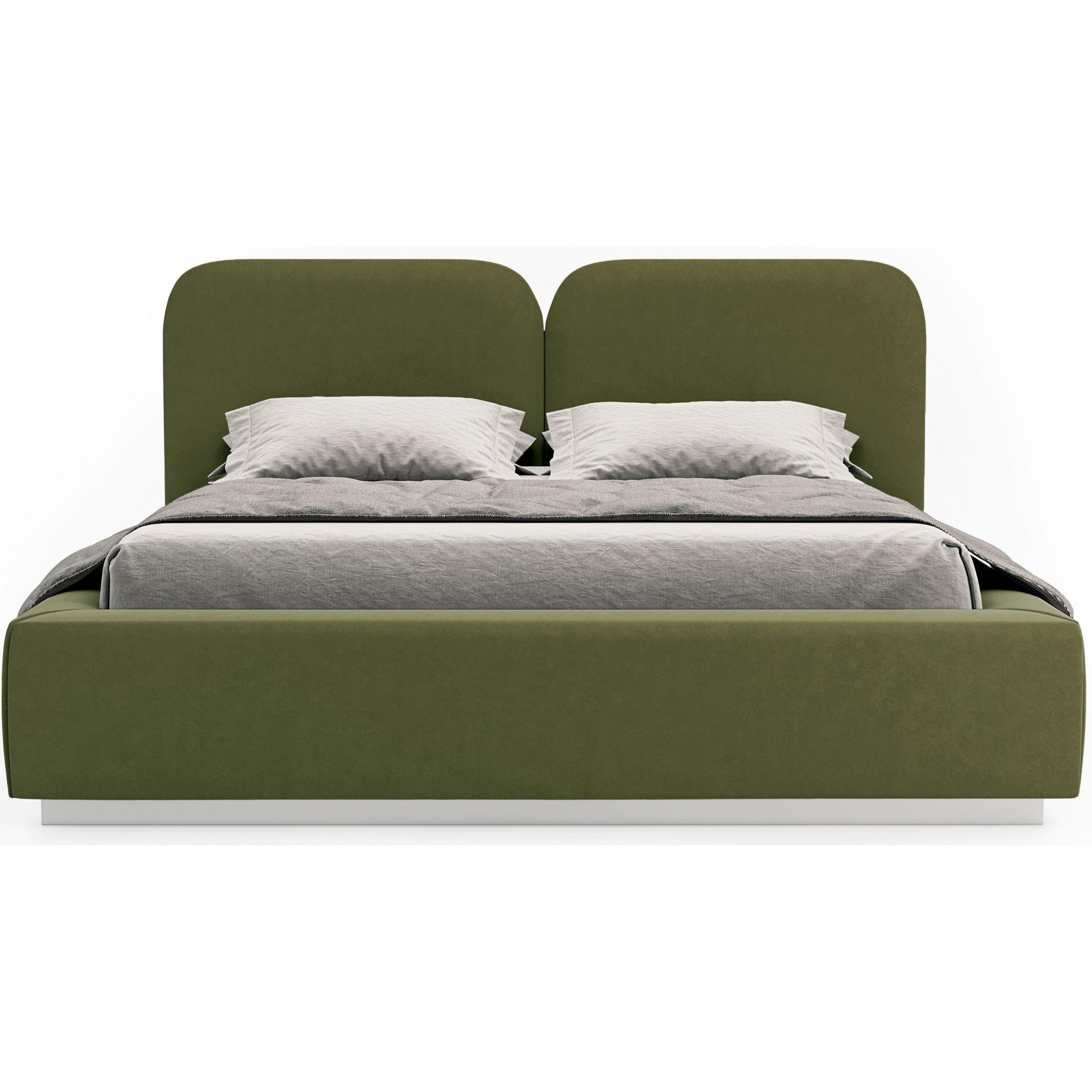 POLSTERBETT Comoves 140x200 Olivgrün mit Veloursbezug - Olivgrün, Textil (140/200cm) - Selsey