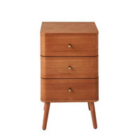 NACHTTISCH mit 3 Schubladen und abgerundeten Kantenfronten 35/71/42 cm - Eschefarben, Holzwerkstoff (35/71/48cm) - Calicosy