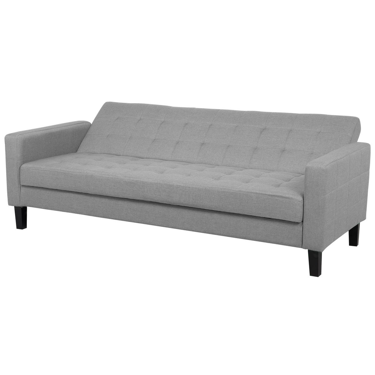 3-SITZER-SCHLAFSOFA Polsterbezug Hellgrau Vehkoo - Hellgrau, Textil (200/86/77cm) - Beliani