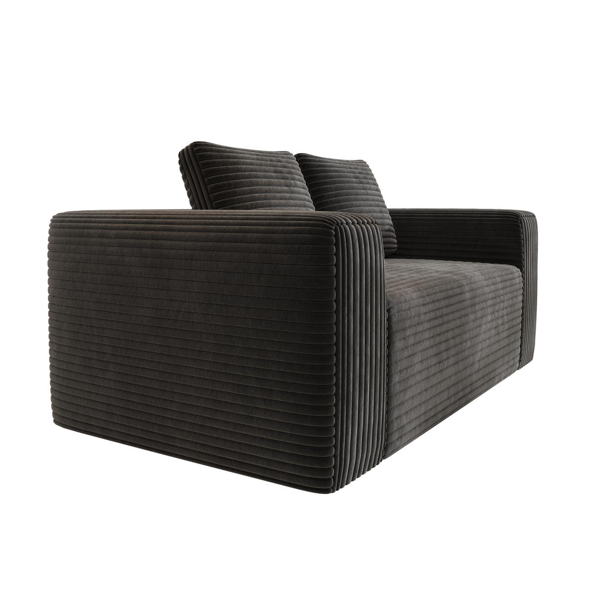 2-SITZER SOFA Cord Schwarz - Schwarz, Textil (160/58/88cm) - WISHDOR