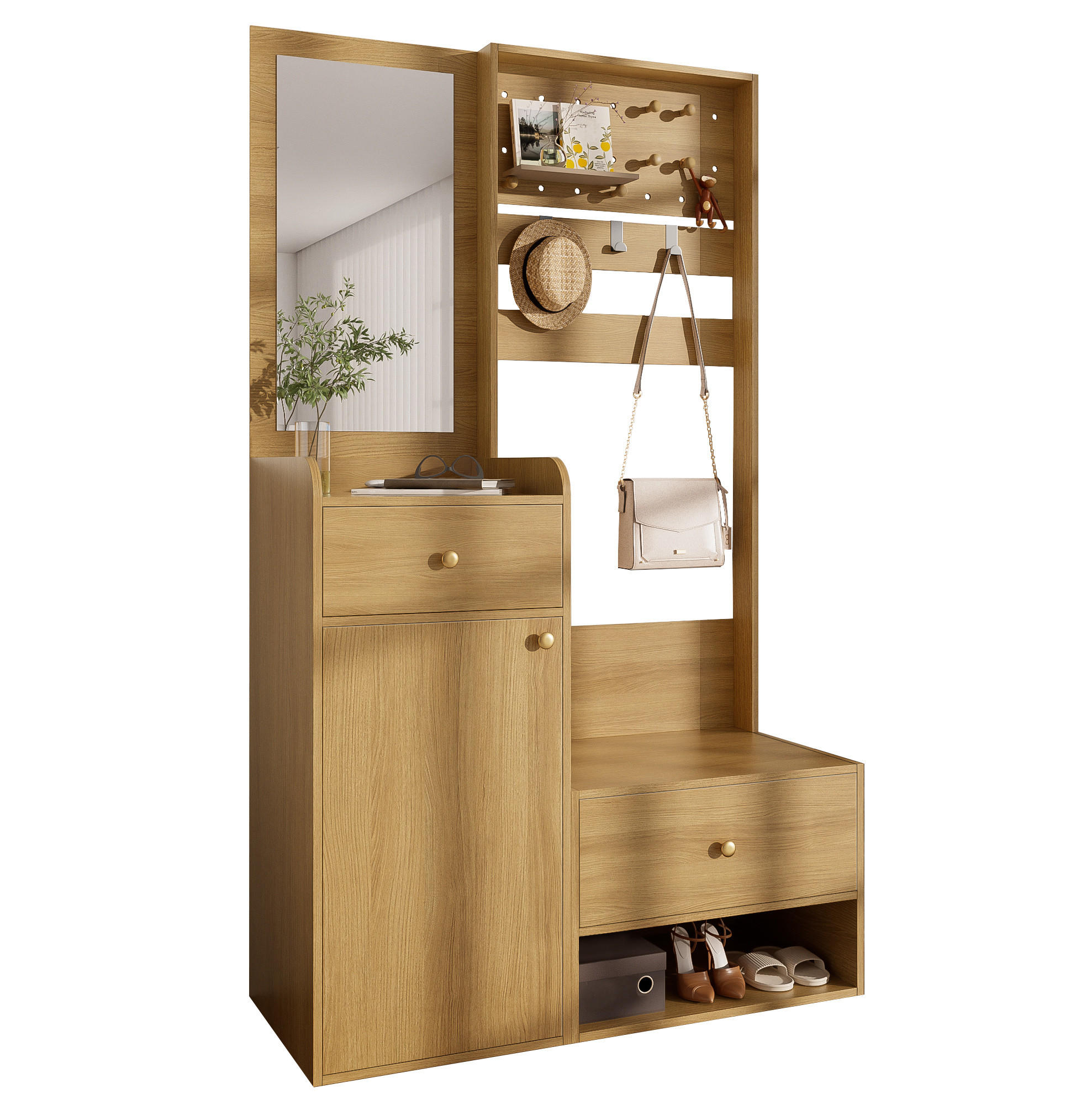 Okwish Garderobe Natur 105x180x38 cm