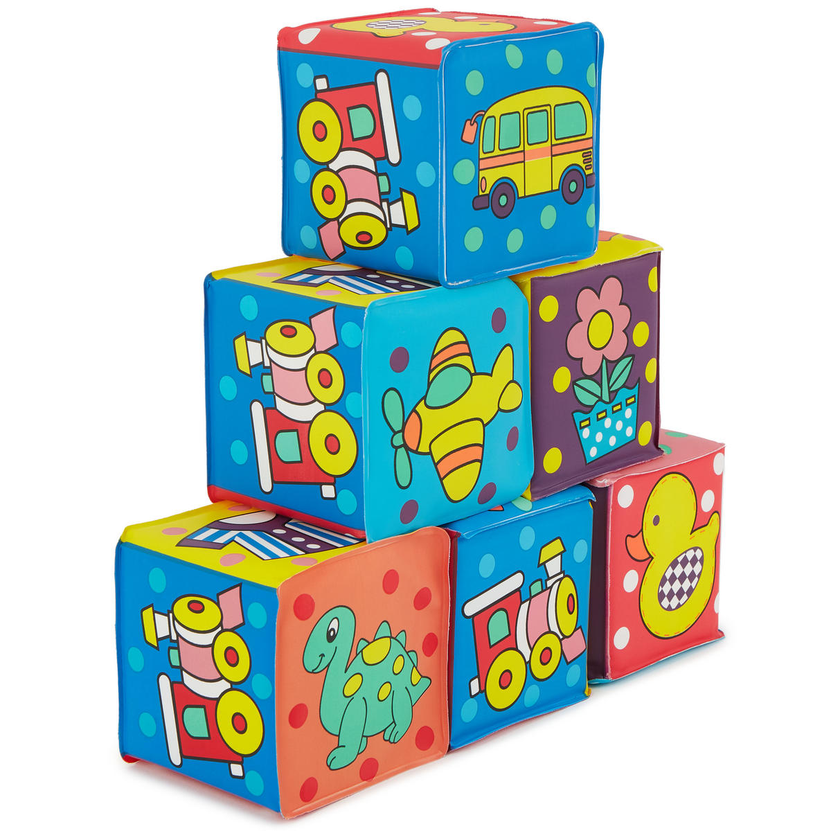 BABY-WÜRFEL set 6 Teilig - ab 6 Monate - Multicolor, Kunststoff (15/22cm) - Bieco Spielwaren