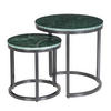 COUCHTISCH-SET - Marmor, 2-teilig - Dunkelgrün, Naturmaterialien (45/45/45cm) - home24