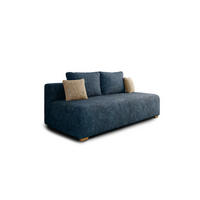 SCHLAFSOFA - Polstersofa aus Bouclé - Dunkelblau (Arena 22 + Arena 2 Kissen) - Beige/Dunkelblau, Holzwerkstoff (200/90/100cm) - Möblo