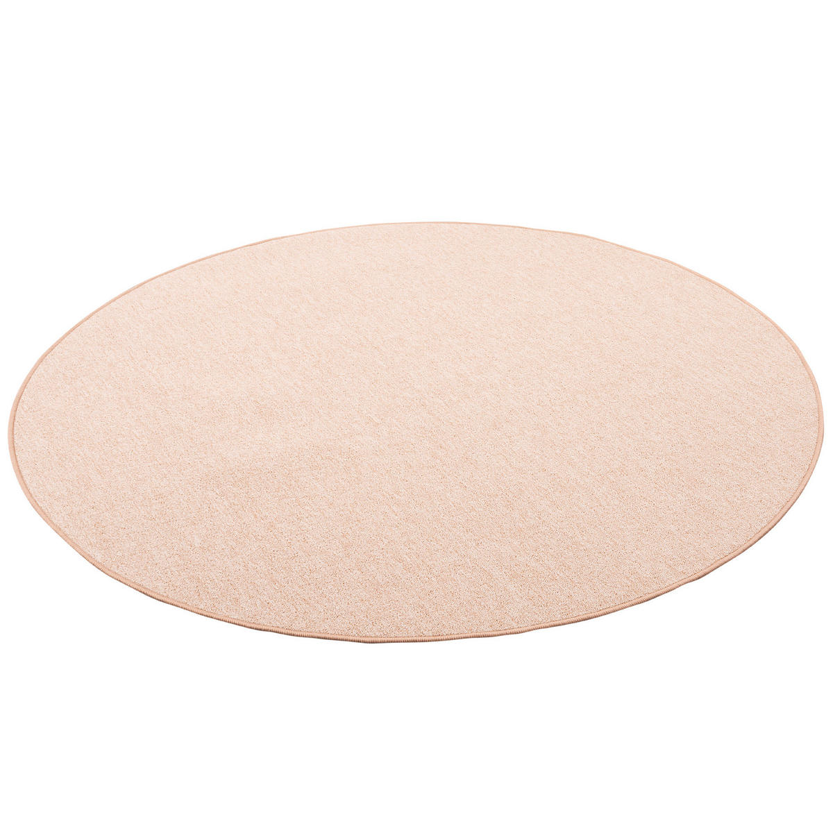 FEINSCHLINGEN VELOUR TEPPICH STRONG RUND - Sandfarben, Textil (100/100cm) - Snapstyle