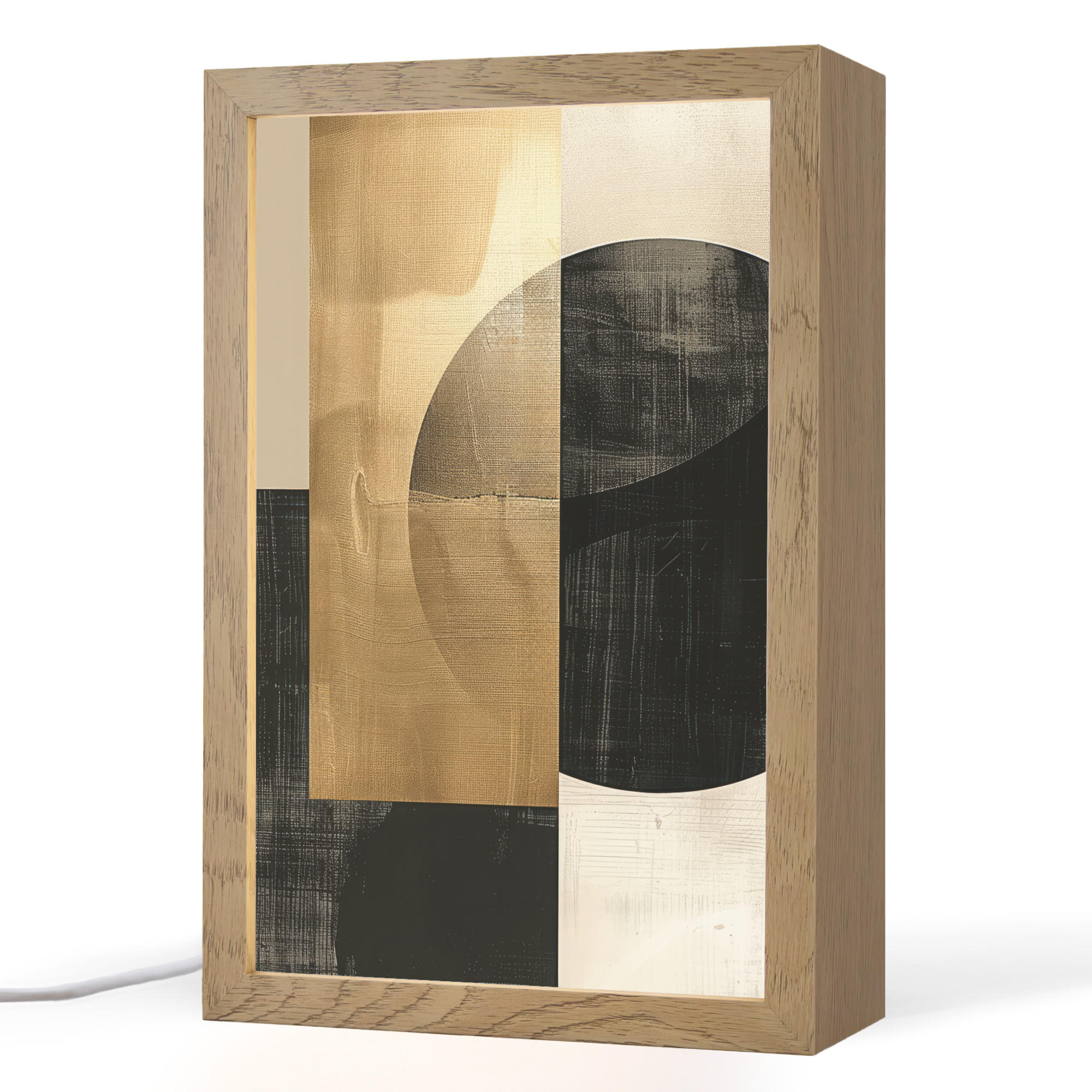 OnlyWow STOLNÍ LAMPA Abstraktní - Moderní - Černá - Zlatá 20x30 cm