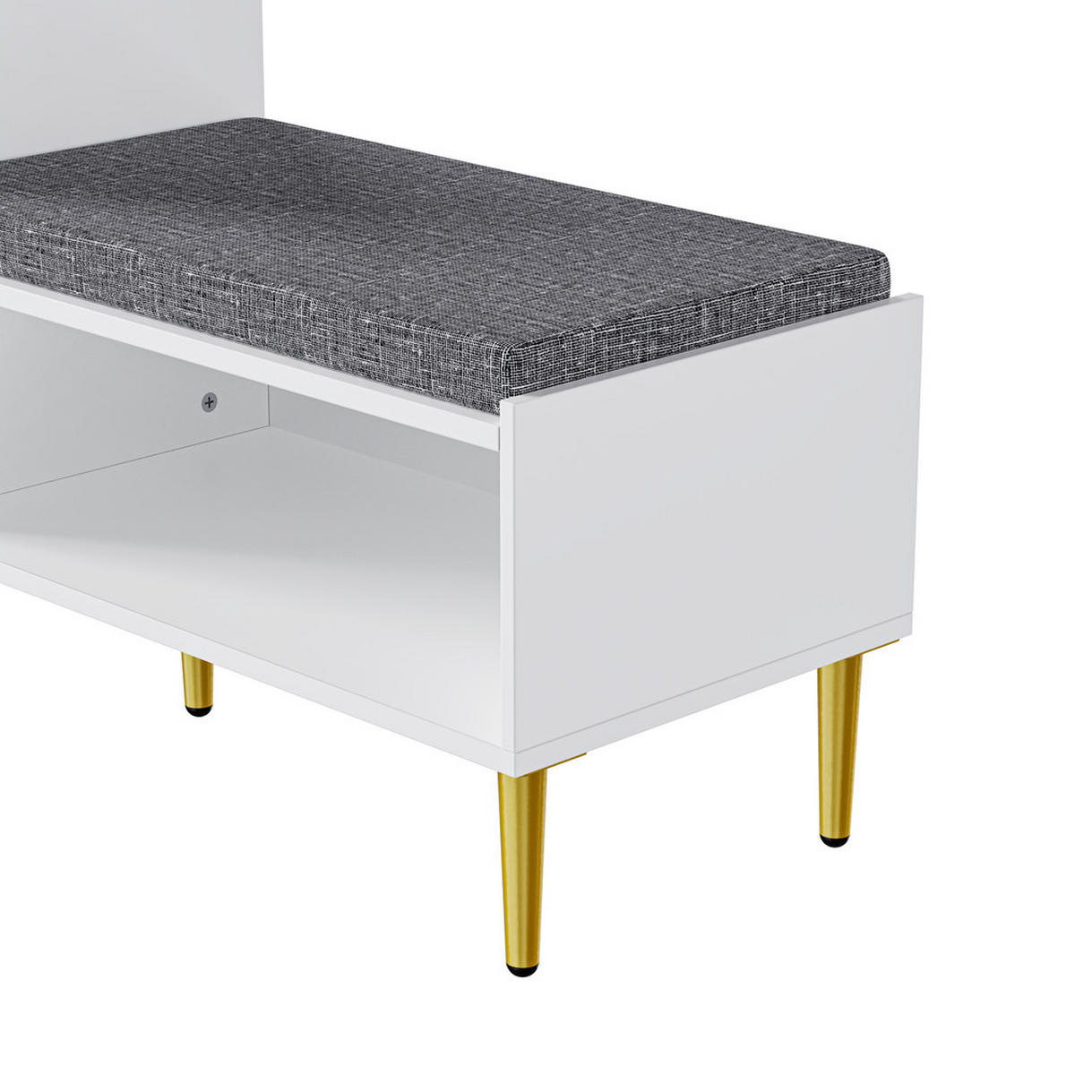 SCHUHSCHRANK Modern mit Sitzbank Weiß 100x35x82.2cm - Weiß, Holzwerkstoff (35/82.2/100cm) - FLIEKS