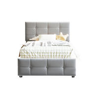 POLSTERBETT 90x200 Grau Samt Stauraum - Grau, Textil (90/200cm) - FLIEKS