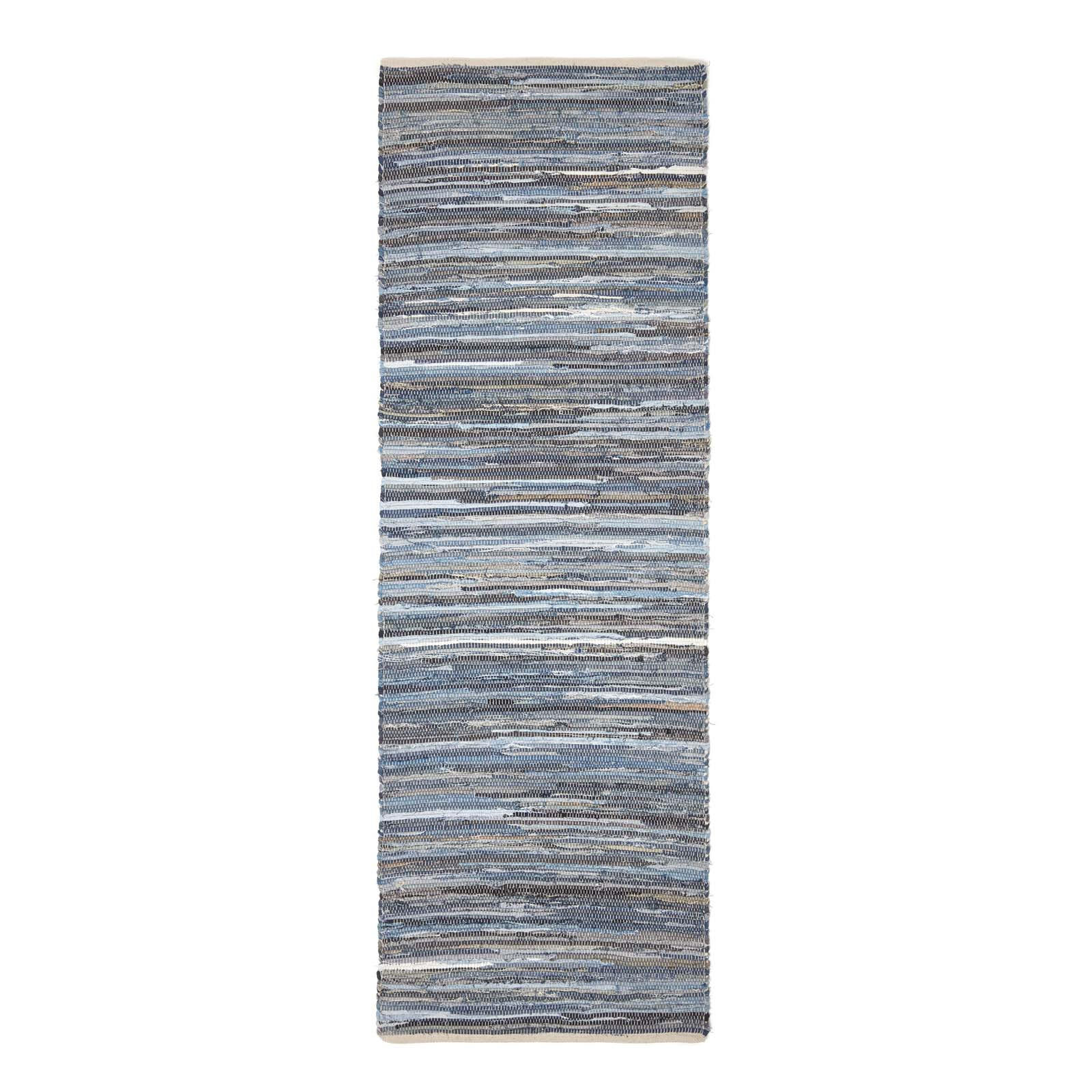 FLICKENTEPPICH-LÄUFER aus Recycling-Denim 66/200 cm - Blau, Textil (66/200cm) - Homescapes