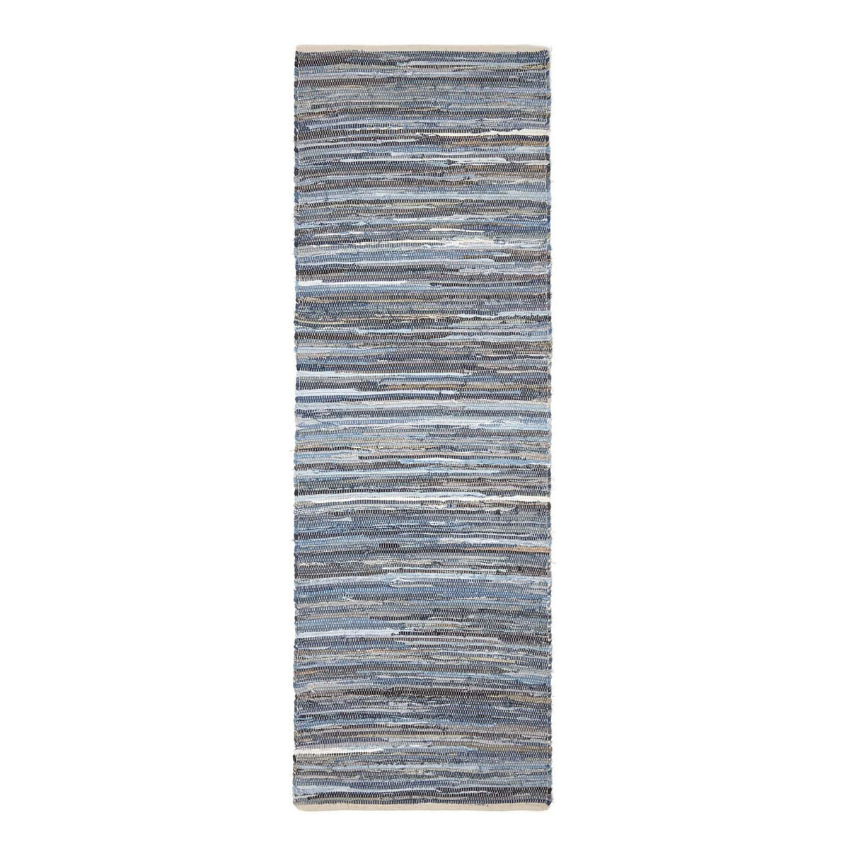 FLICKENTEPPICH-LÄUFER aus Recycling-Denim 66/200 cm - Blau, Textil (66/200cm) - Homescapes