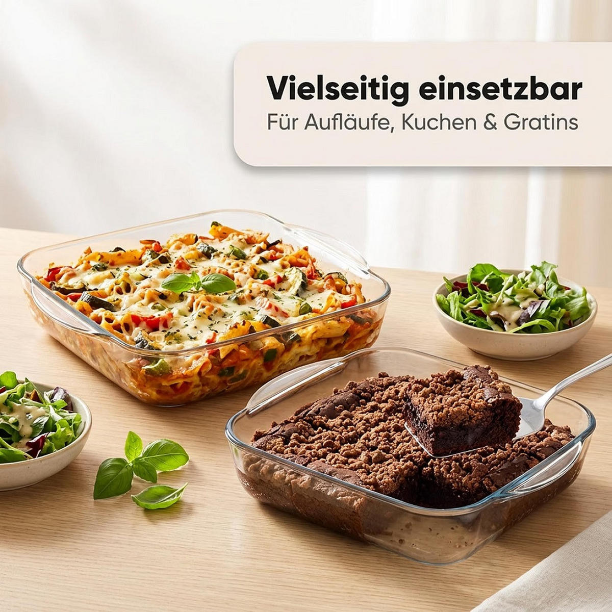 OFENSCHALEN 2er Set eckig 28x28/22x22 cm - Transparent, Glas (28/28cm) - Der-Porzellan-Laden
