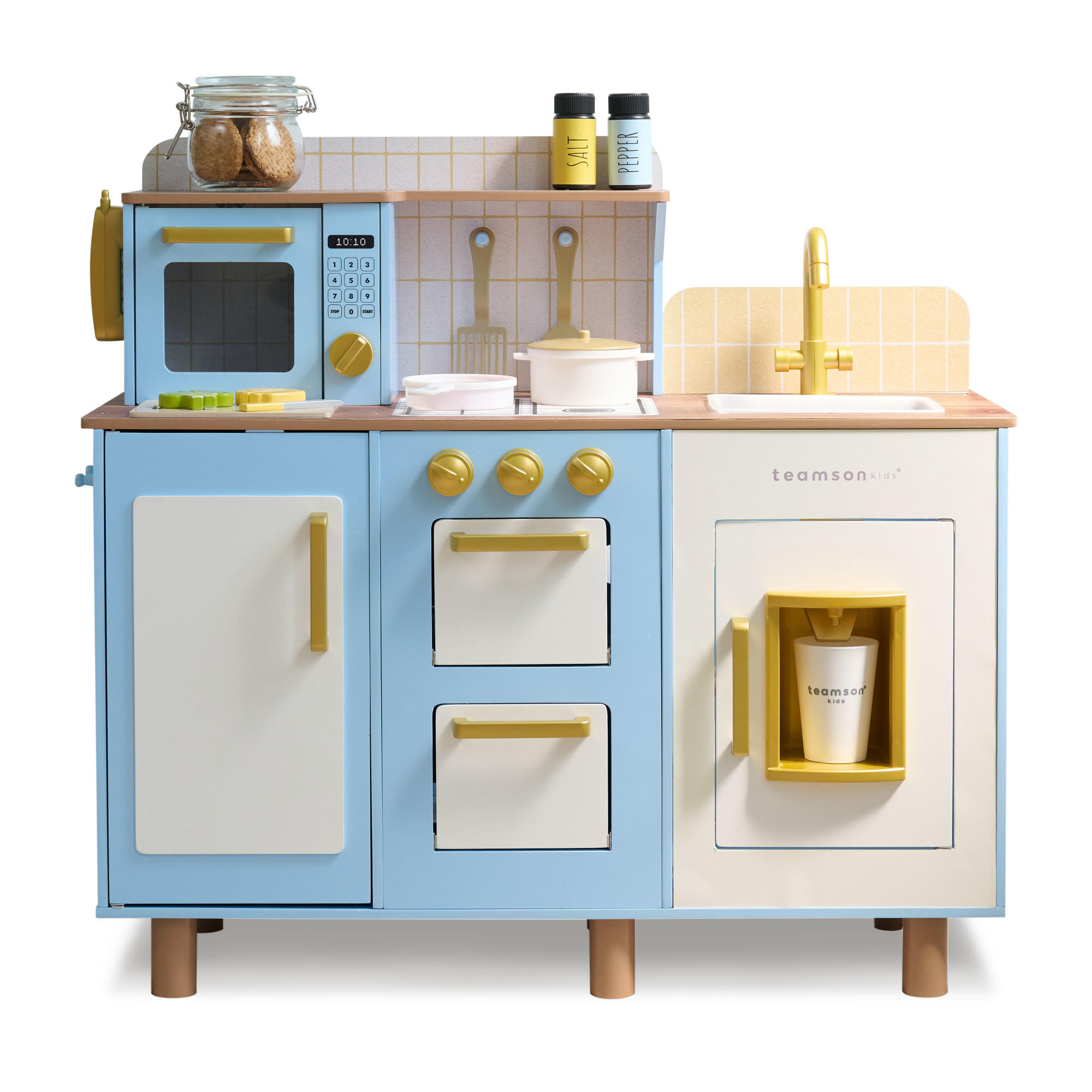 KINDERKUCHE Holz mit Eiswürfelspender, 75cm, Blau - Blau, Holzwerkstoff (80/30/75cm) - Teamson Kids