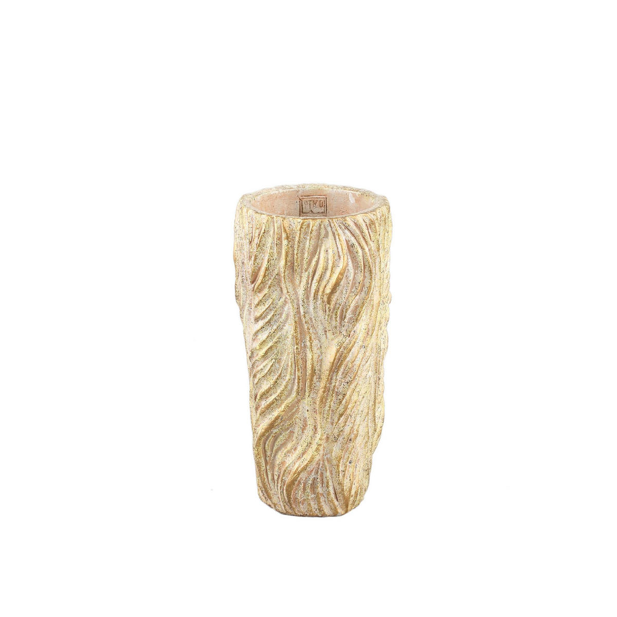 TOPF Alexio Beige 16/16/30cm - Beige, Stein (30cm) - PTMD Collection