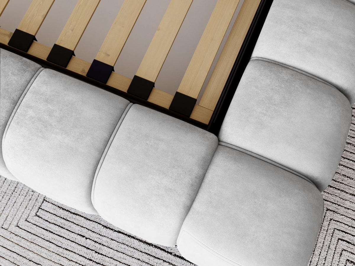 POLSTERBETT Italia 180x200 Hellgrau - Hellgrau, Textil (180/200cm) - Graingold