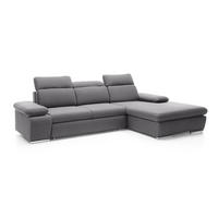 ECKSOFA PABLO mit Schlaffunktion und Bettkasten Grau - Grau, Holzwerkstoff/Kunststoff (250/90cm) - Idohome