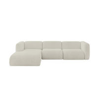 ECKSOFA Ottomane Links MIRA-L2 318x179x89 Creme Cord - Ecru/Creme, Holzwerkstoff/Kunststoff (318/179cm) - ALTDECOR
