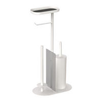 WC-GARNITUR - Weiß, Kunststoff/Textil (26/65/17cm) - Relaxdays
