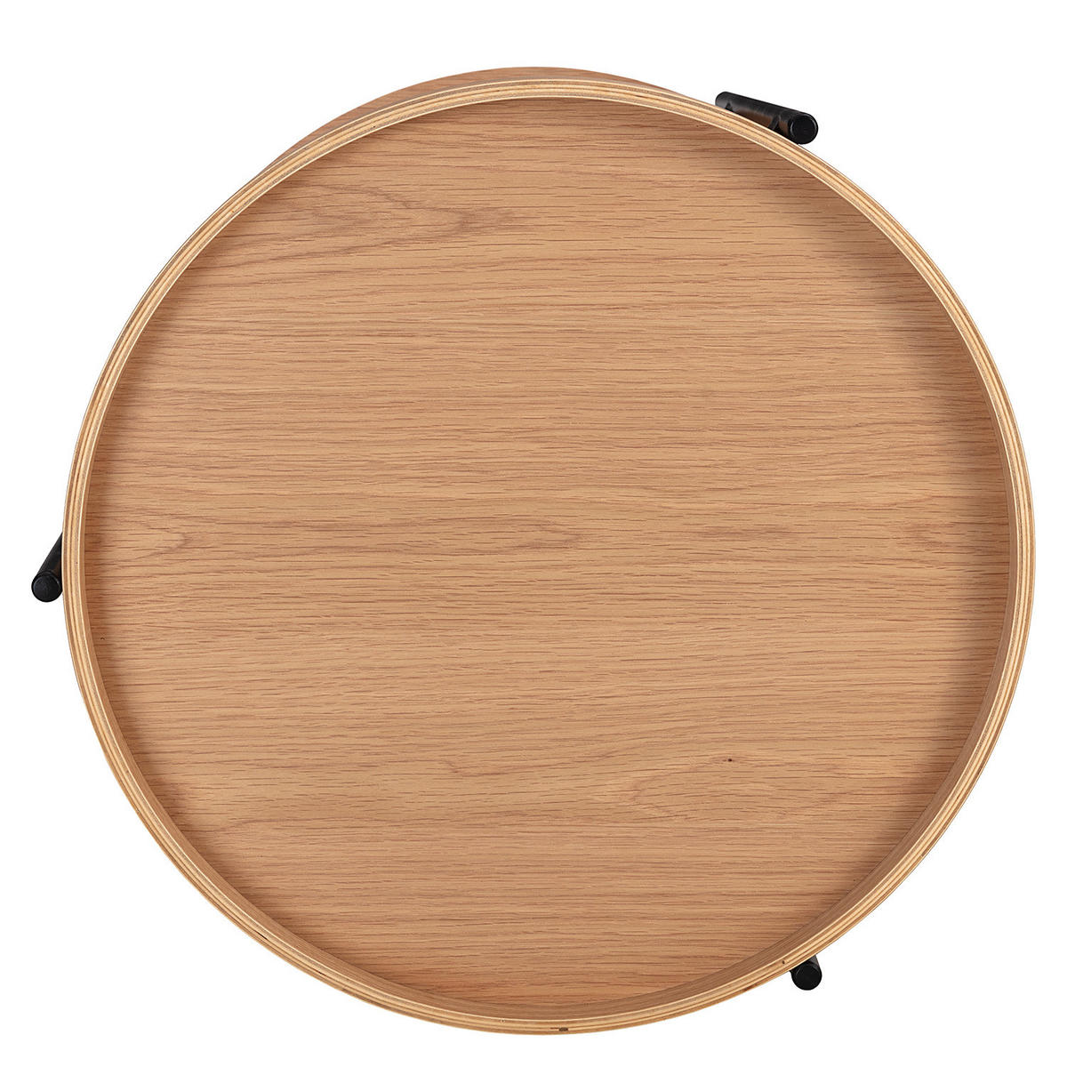 BEISTELLTISCH - Echtholzfurnier - Eichefarben, Holzwerkstoff/Metall (52/52/45cm) - home24