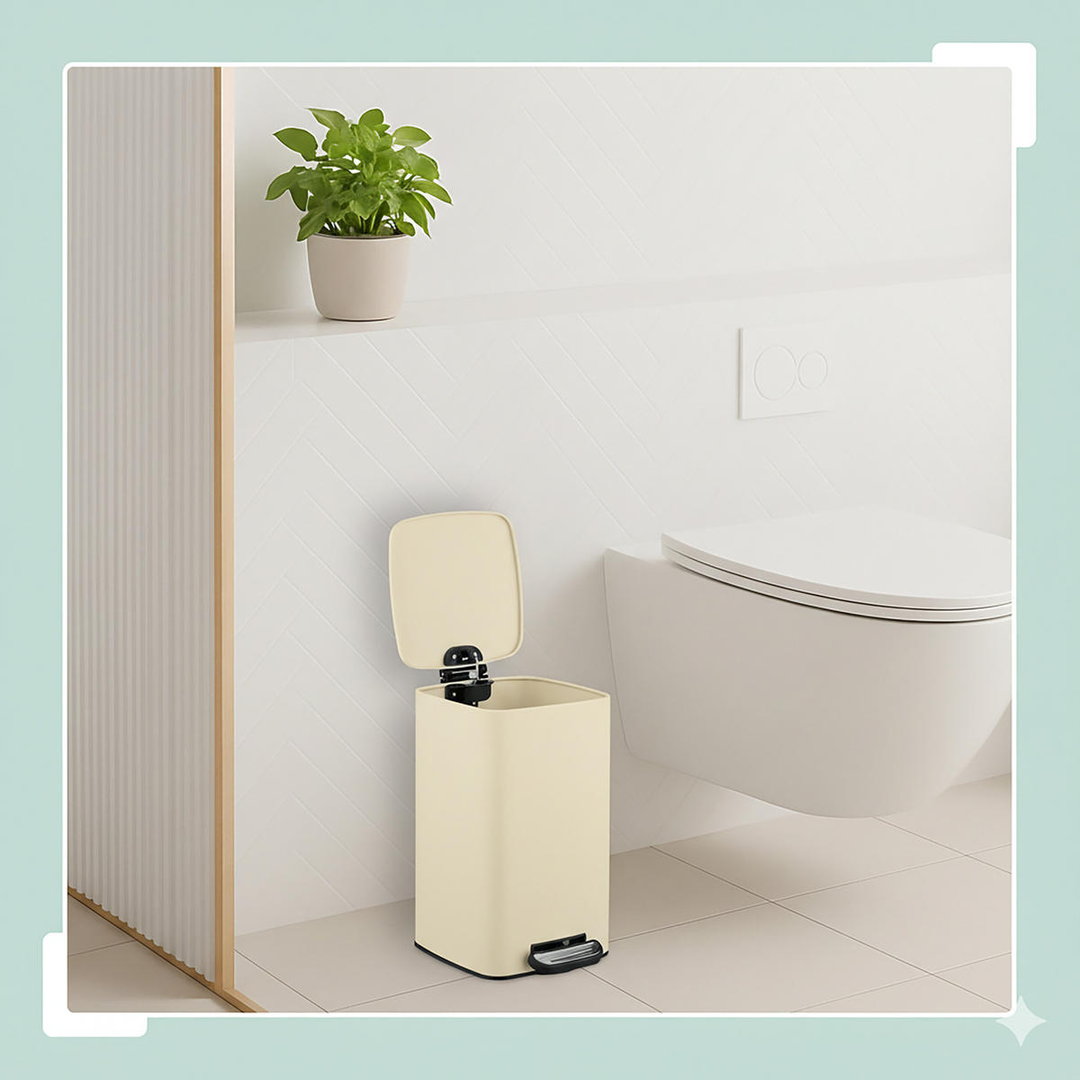 KOZMETICKÝ kôš - béžová, kov/plast (20/33.5/23.5cm) - Relaxdays