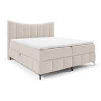 BOXSPRINGBETT 200x200 Almera, Chenille, Bettkasten, Matratze, Creme - Creme, Holz/Textil (200/200cm) - Emporius