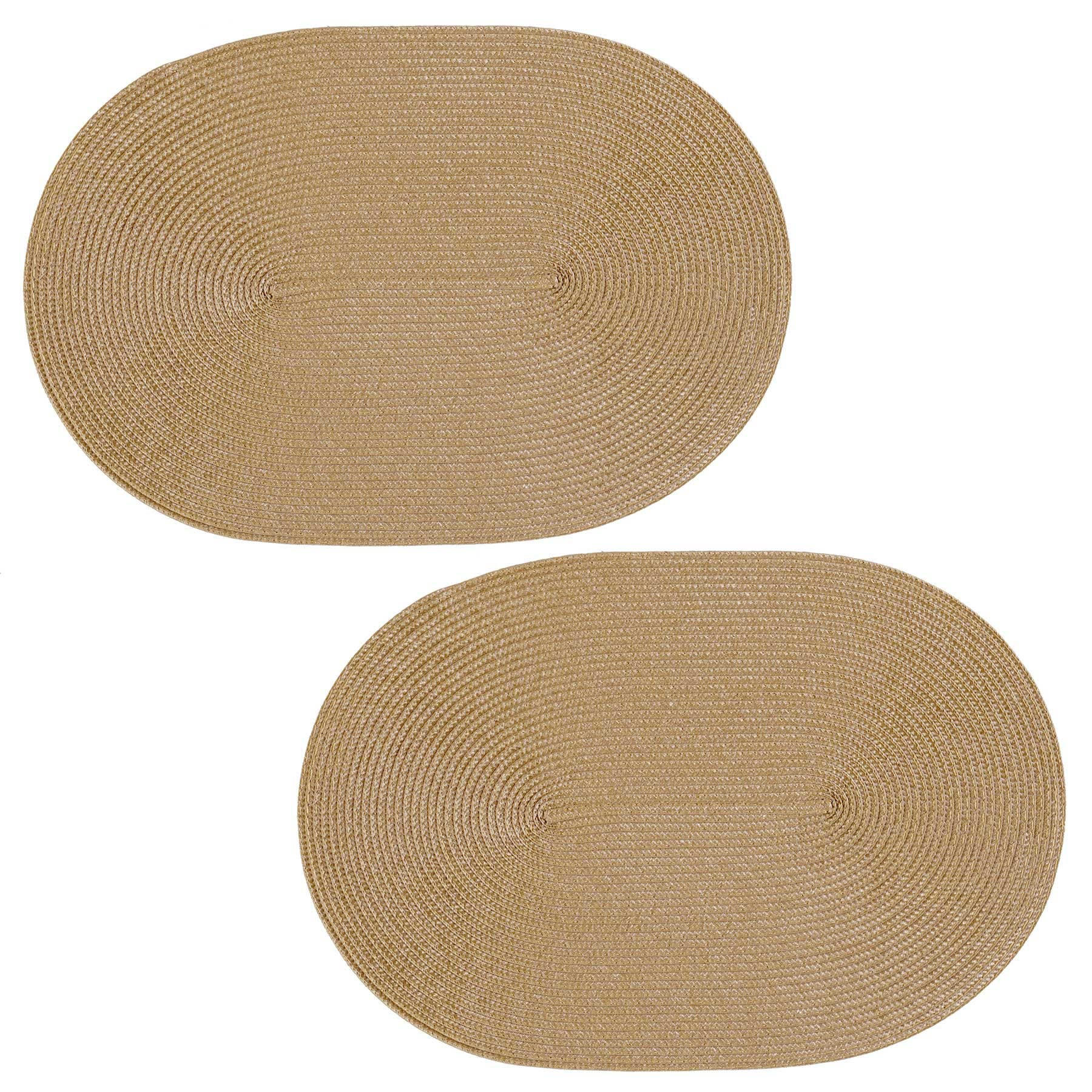 PLATZSET 2er Set Polypro Caramel oval 45x30 cm Tischset - Hellbraun, Kunststoff (30/45cm) - TiborTex