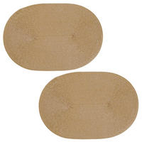 PLATZSET 2er Set Polypro Caramel oval 45x30 cm Tischset - Hellbraun, Kunststoff (30/45cm) - TiborTex
