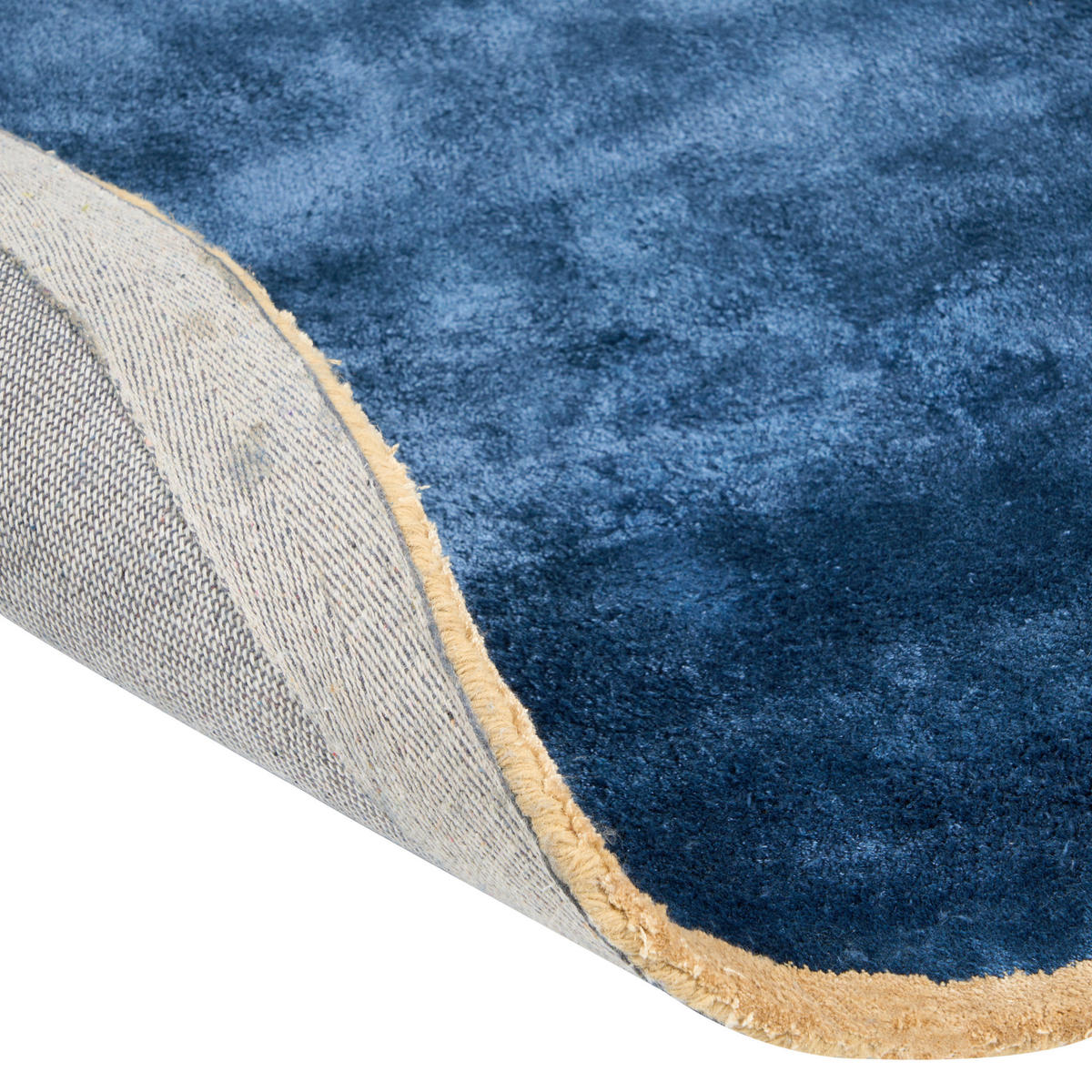 TEPPICH Marineblau 200/200 cm Viskose Kanrach - Hellblau, Textil (200/200cm) - Beliani