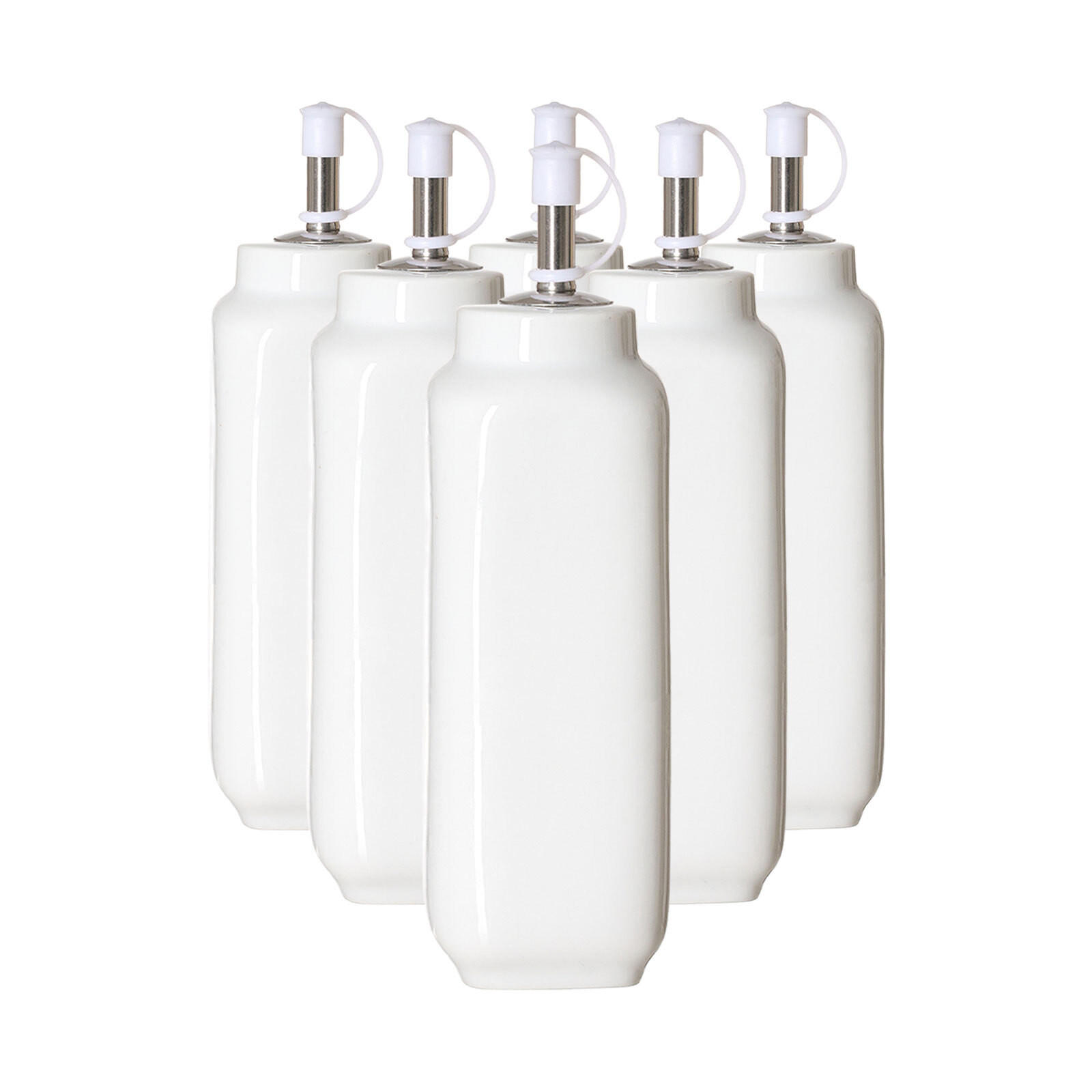 ESSIG -/ÖL-FLASCHEN Bianco weiß 9,5 cm 2er Set - Weiß, Keramik (5.5/9.5/5.5cm) - Ritzenhoff Breker