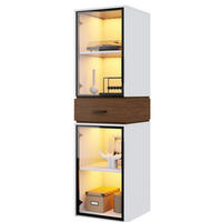 HIGHBOARD 40/200/40 cm Weiß aus MDF mit LED-Beleuchtung - Weiß, Holzwerkstoff (40/200/40cm) - OKMYHOME