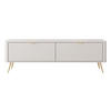 LOWBOARD Vespasia 2T Beige 163,2/51/38 cm – Geriffelten Fronten - Beige/Goldfarben, Holzwerkstoff/Metall (163.2/51/38cm) - AX Living