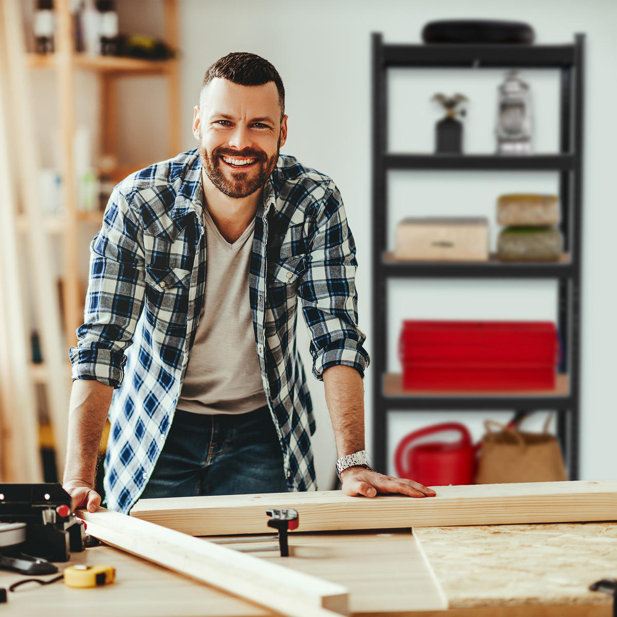 SCHWERLASTREGAL - Schwarz, Holzwerkstoff/Kunststoff (70/180/45cm) - Relaxdays