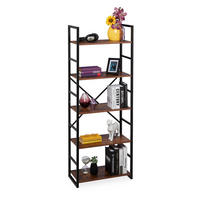 BÜCHERREGAL - Braun, Holzwerkstoff/Metall (60/158.5/30cm) - Relaxdays