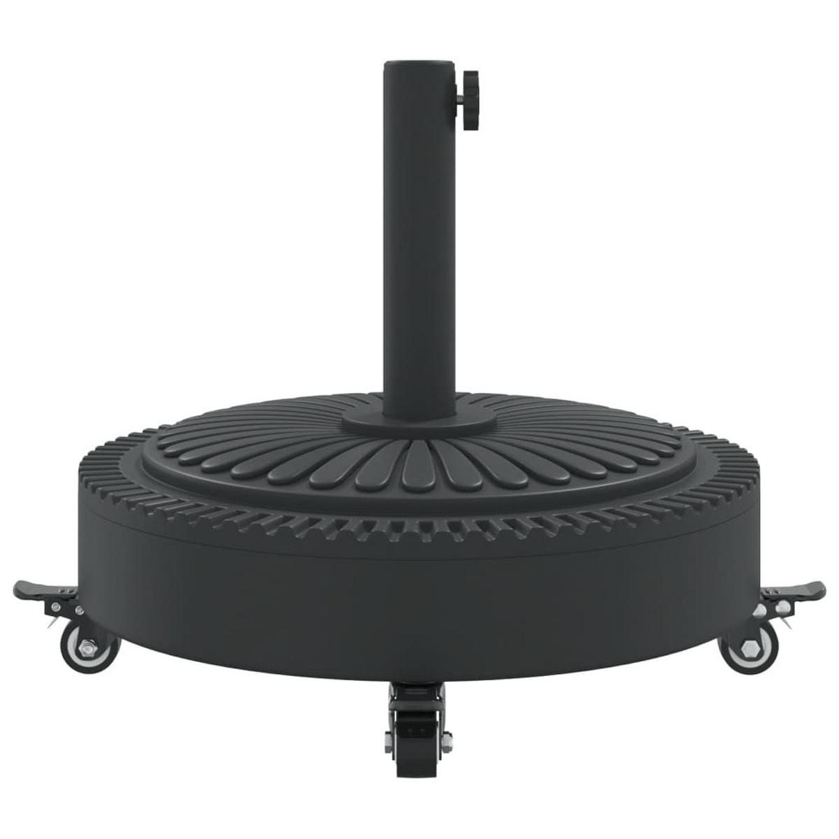 SONNENSCHIRMSTÄNDER Mit Rollen Für Ø38/48 Mm Mast 27 Kg Rund - Schwarz, Kunststoff (45/45cm) - vidaXL