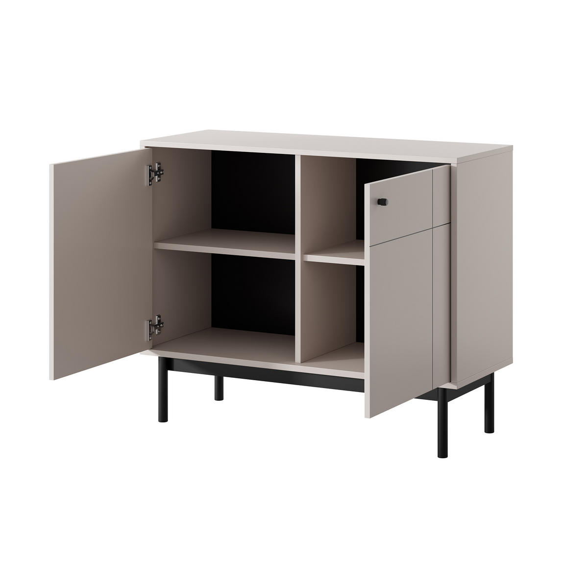 KOMMODE GIAPPONESE 104/84/39 cm mit 2 Türen Kaschmir - Kaschmir, Holzwerkstoff (104/84/39cm) - MASSENO