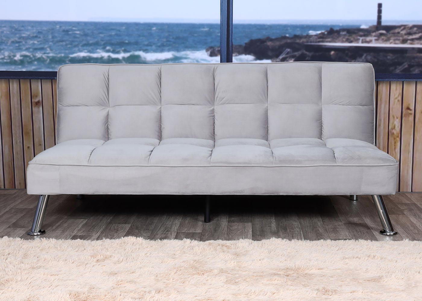 SOFA Grau - Grau, Textil (181/82/107cm) - MCW