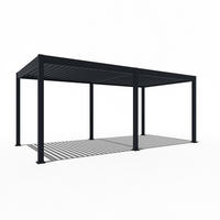 PERGOLA Deluxe Elektrischer Pavillon Terrassenüberdachung Aluminium LED 3 x 6 m - Schwarz, Metall (300/255/600cm) - WEIDE