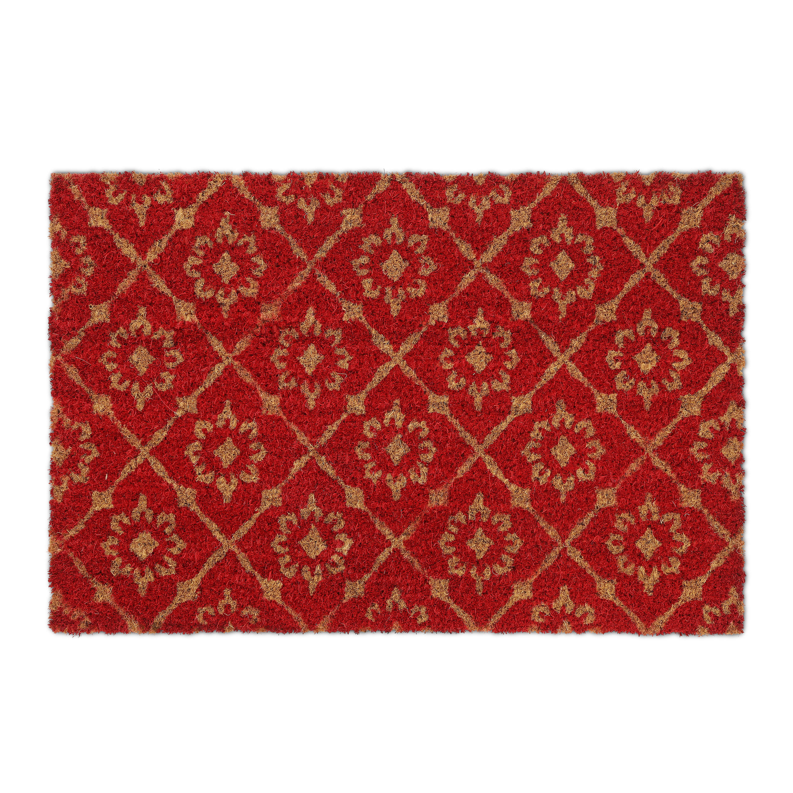 KOKOS-FUSSMATTE - Rot, Kunststoff/Textil (60/40cm) - Relaxdays