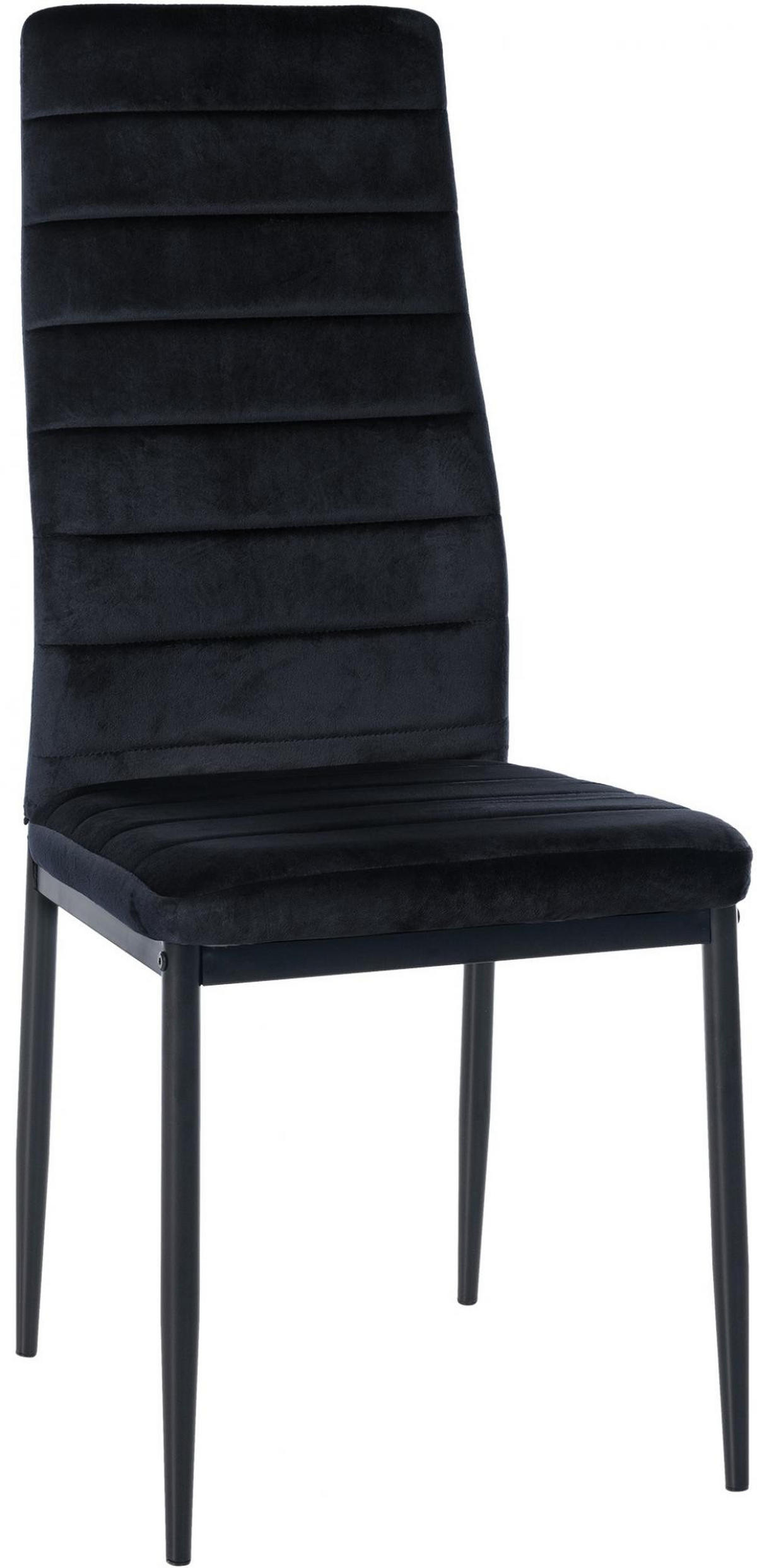 STUHL Samt schwarz - Schwarz, Textil/Metall (41.5/99/40cm) - CLP