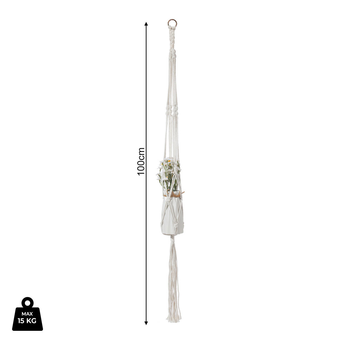 BLUMENAMPEL Beige 100 cm - Beige, Textil (1/100/1cm) - Mobili Rebecca