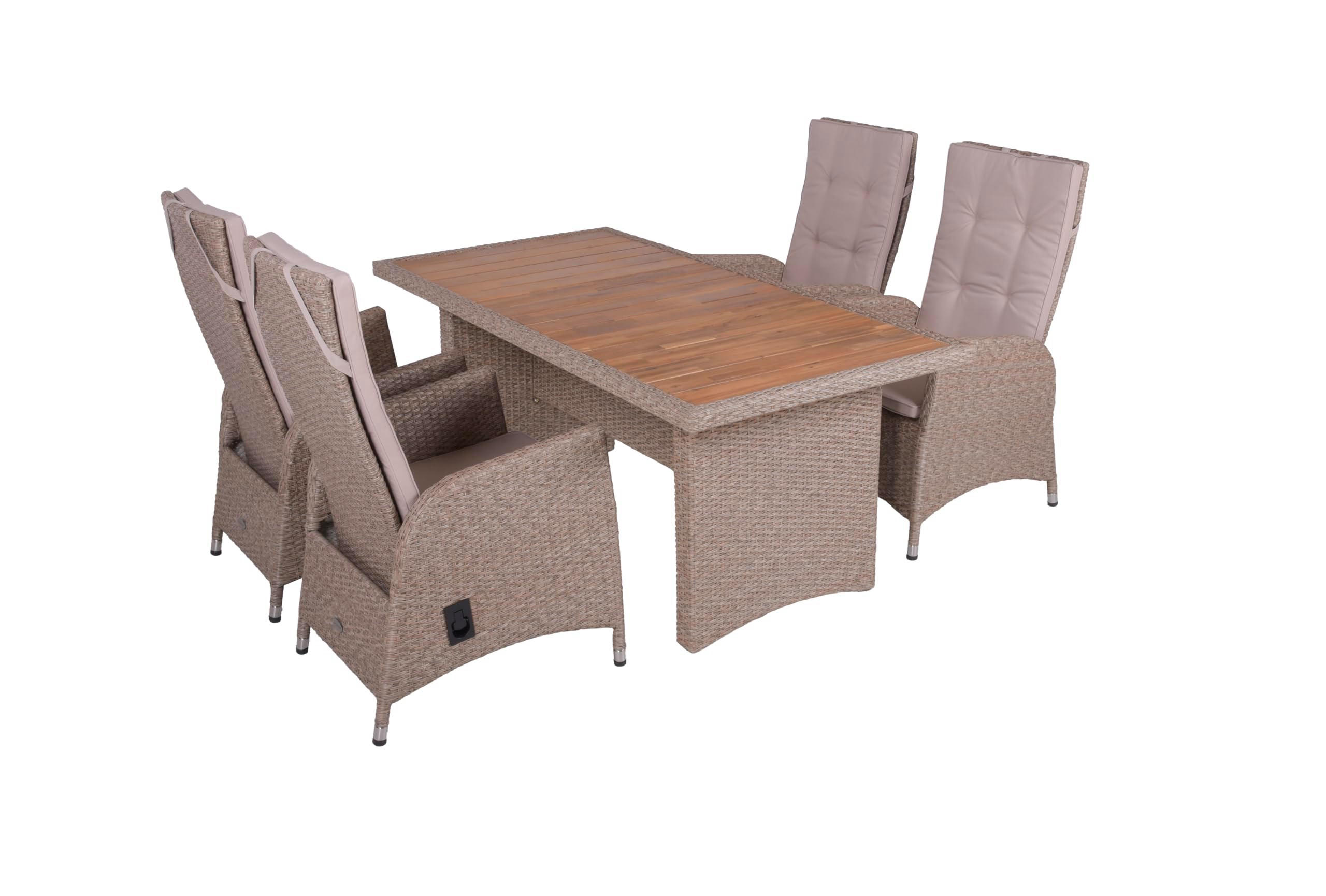 GARTEN-SITZGRUPPE Hagen 5-teilig Gartenmöbel-Set - Braun, Holz - DELUKE