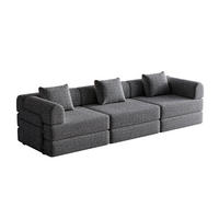 SCHLAFSOFA mit Armlehnen-Ablagefach 2-in-1 Grau Chenille 190/90/45 cm - Grau, Textil (274/69.8/183.8cm) - OKWISH