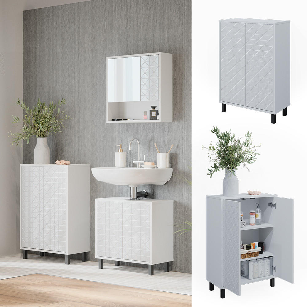 MIDISCHRANK Agasta Weiß 56.2 x 83.2 cm - Weiß, Holzwerkstoff (56.2/83.2/28cm) - Vicco