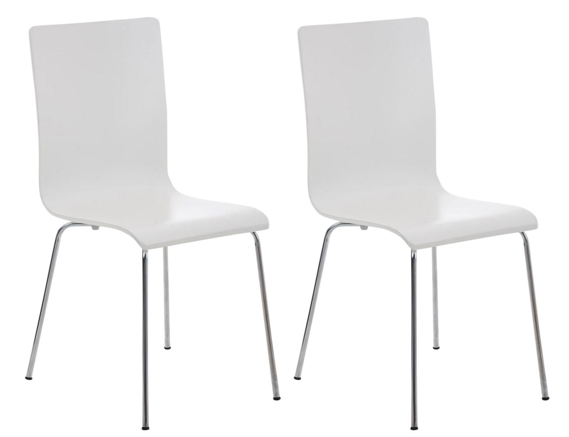 BESUCHERSTUHL Apeldoorn - 2er Set weiß - Weiß, Holz (43/87/47cm) - TPFLiving