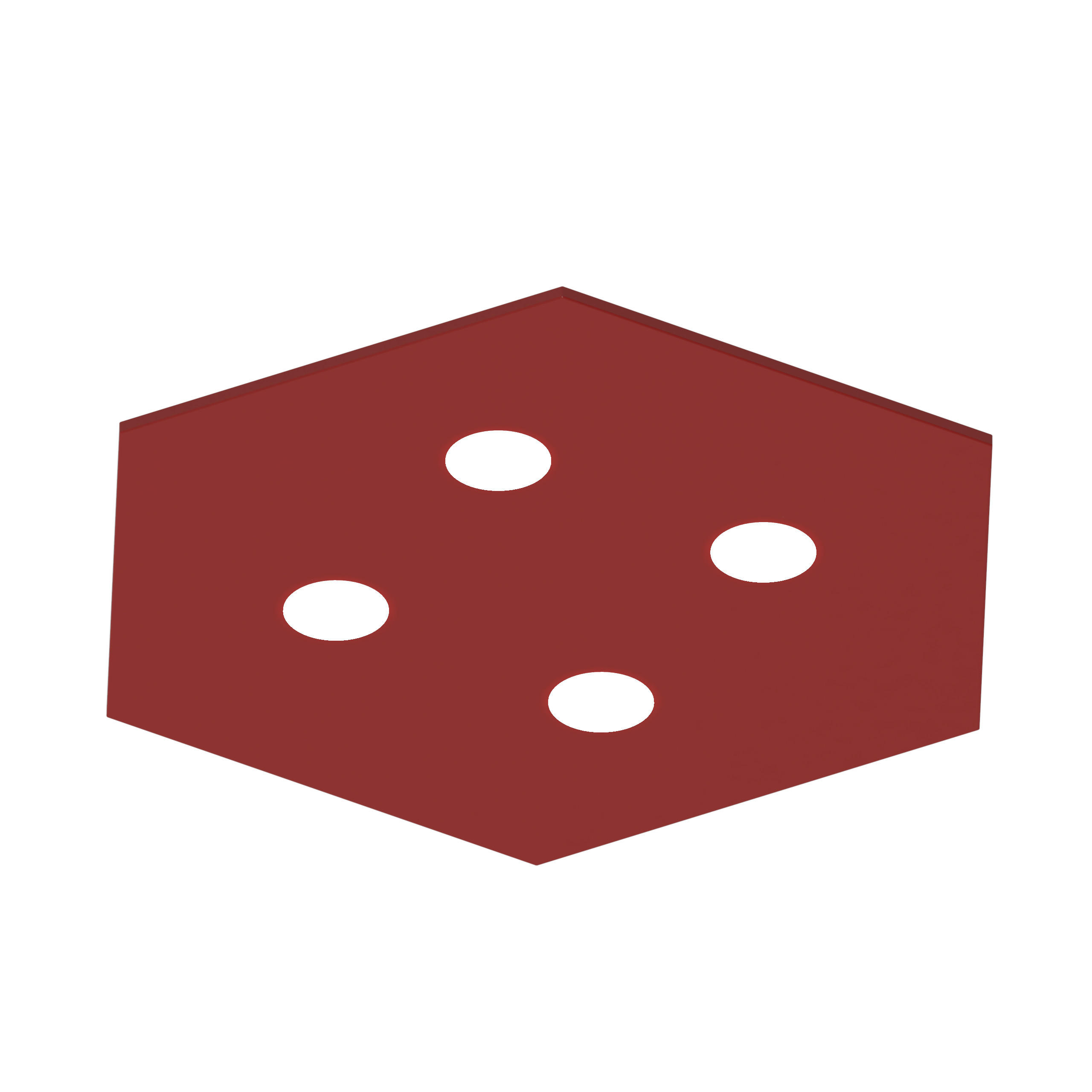 DECKENLEUCHTE - Rot, Metall (55/65/4cm) - Lumicom