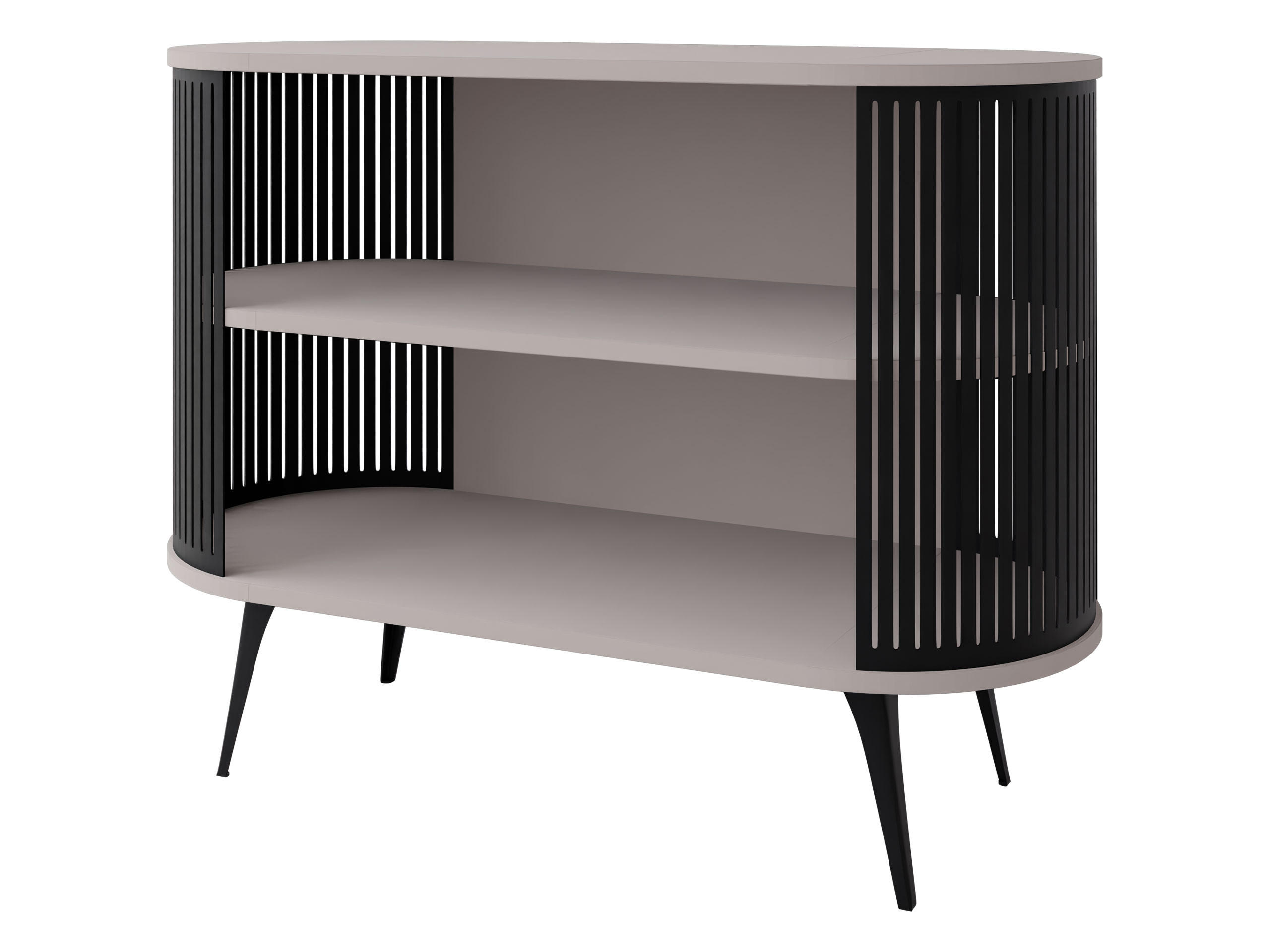 KOMMODE Roenni - Kaschmir/Schwarz, Holzwerkstoff/Metall (120/90/40cm) - MIRJAN24