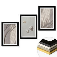WANDBILDER 3er-Set - 20x30 cm Schwarzer Rahmen - Nahaufnahmen der Struktur im Boho-Stil - Schwarz, Kunststoff (20/30cm) - ArtPrintCave