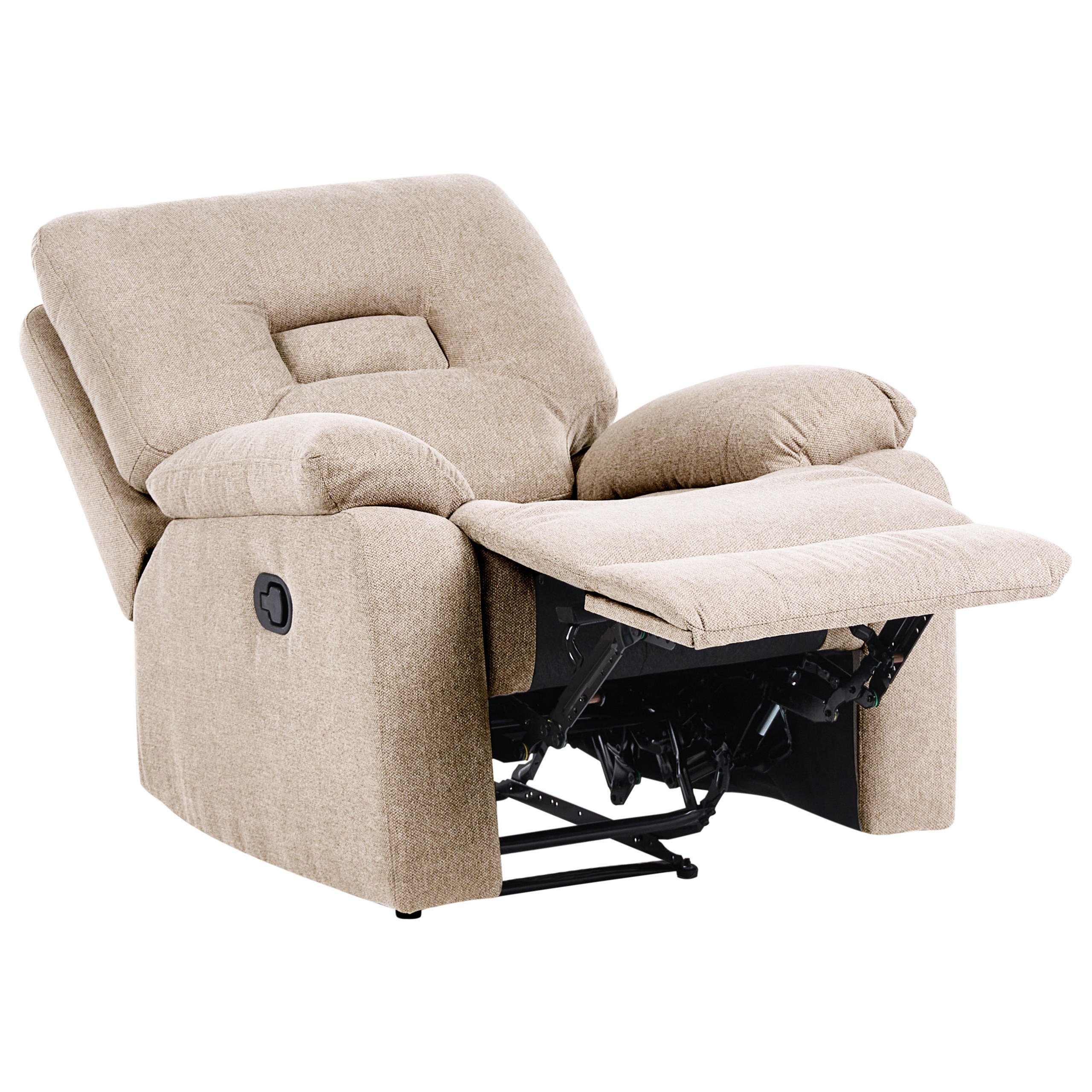 FERNSEHSESSEL mit Fußstütze Stoff Beige Bergen - Beige, Textil/Metall (90/101/72cm) - Beliani