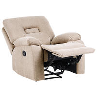 FERNSEHSESSEL mit Fußstütze Stoff Beige Bergen - Beige, Textil/Metall (90/101/72cm) - Beliani